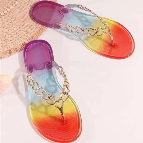Heart linked ombre flip flops - Picture 2 of 2